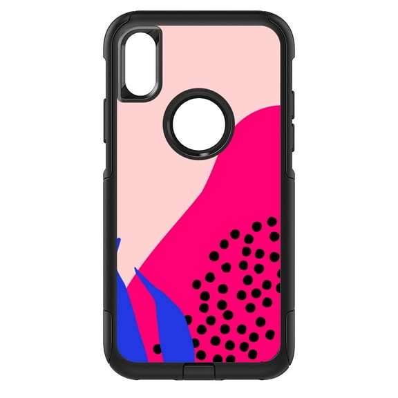 DistinctInk Custom SKIN / DECAL compatible with OtterBox Commuter for iPhone XR (6.1" Screen) - Summer Vibes Bold Flower Pink Blue Yellow