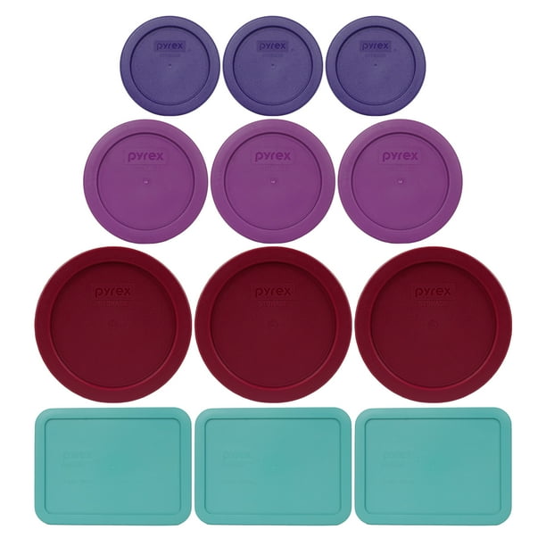 Pyrex 12Piece Plastic Lid Fantasy Inspired Color Scheme Bundle for