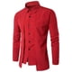 thumbnail image 1 of Blusa y camisa de manga larga con cuello vuelto para hombre, color liso, ajustada, falsa, dos personalizada, doble frente, camisa de manga larga con solapa, blusa para hombre, 1 of 3