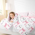 thumbnail image 3 of Homewish Girly Ghost Bow Grid Print Queen Bedding, Ribbon Ghost Spooky Bedding Comforter Set Queen, Pink Reversible, 7 Pieces, 3 of 7