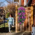 thumbnail image 5 of Littleplum Artificial Hanging Flower Fake Hanging Rose Flower Vine Hanging Plants Faux Flowers for Porch Eave Wall Home Room Garden Office Wedding Decoration,1 PCS,Basket not Included,Purple, 5 of 9