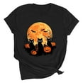 thumbnail image 2 of jobturf Halloween Shirts for Women Cute Pumpkin Printed Shirts Fall Short Sleeve Novelty Graphic Festival Tee Tops, 2 of 5