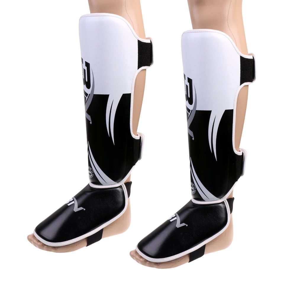 Protège-tibias Milageto – Cuir PU, Mousse EVA – Pour MMA, Kickboxing, Muay Thai – Tailles S/M/L – Ajustable