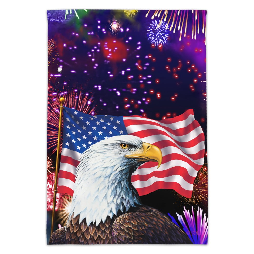 Eagle Patriotic 4th of July Celebration American Flag Fireworks Garden