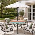 thumbnail image 2 of Round Outdoor Tablecloth with Umbrella Hole and Zipper, Burnt Orange Green Ombre Tablecloth with Elastic Waterproof, Color Gradient Modern Abstract Art Patio Table Covers for 31" - 35" Pool Tables, 2 of 9