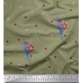 thumbnail image 1 of Soimoi Toile de Coton Feuilles & Lys Imprimé Floral par la Cour 56 Pouces de Large, 1 of 6