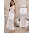 thumbnail image 2 of DARING DIVA Women's Elastic High Waisted Flowy Summer Long Skirts X-Small White, 2 of 6