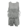 thumbnail image 4 of DHFJKG Women Boho 2 Piece Sets Summer Beach Clothes Lace Hallow Out Sleeveless Tank Tops And Shorts Vacation Outfits, 4 of 4