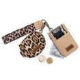thumbnail image 6 of Wrangler Women's Western Dual Pouch Wristlet Wallet - Embroidered Boot Scroll Design with Zippered Card Holder, Leopard-Tan, 6 of 7