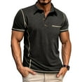thumbnail image 2 of Wyobmus Men's Shirts Lapeled Collar Buttons Up Shirt Quick Dry Performance Short Sleeve Work Shirts A-Black, 2 of 5