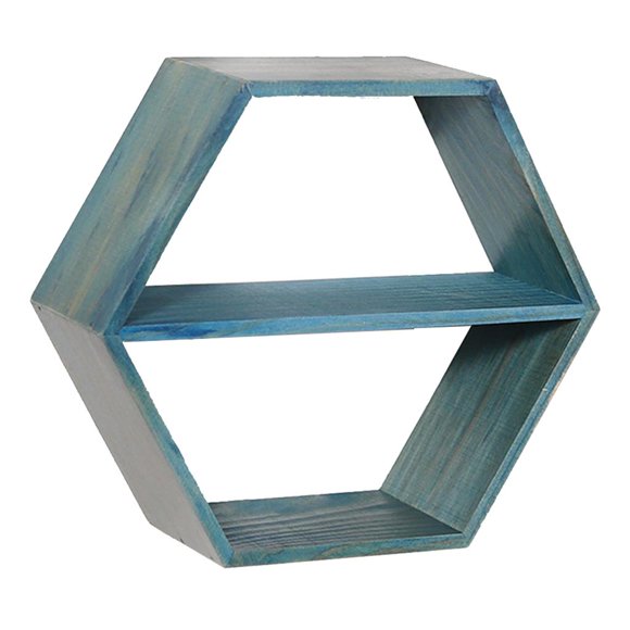 Estante flotante Organizador de almacenamiento Soporte Geométrico Dormitorio Azul Zulema Estante de pared flotante