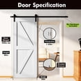 thumbnail image 3 of Homacer 5-in-1 Design 34'' W x 80'' H x 1-3/8'' D Solid Wood Barn Door, Finished and Unassembled, with Pre-drilled Holes for Easy Assemble and Pre-routed Groove, Interior Only (White), 3 of 7