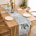 thumbnail image 3 of Table Runner 60 Inches Long for Kitchen Dining, Coastal Turtle Dresser Scarf Farmhouse, Dining Table Decorations for Wedding/Parties, Nautical Beach Sea Ocean Coral Vintage 13 x 60 In, 3 of 8