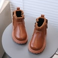 thumbnail image 5 of Gvdentm Girls Black Boots Girls Snow Boots Warm Winter Boots for Toddler/Little/Big Kids Big Kid Snow Boots(Brown,5), 5 of 6