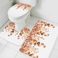 thumbnail image 3 of Burnt Orange Botanical Bath Mat 3 Piece Bathroom Rug Set, Eucalyptus Leaves Pastoral Floral Non Slip Bath Rug Contour Mat and Toilet Lid Cover, Absorbent Shower Mats Soft Bath Rugs and Mats Sets, 3 of 8