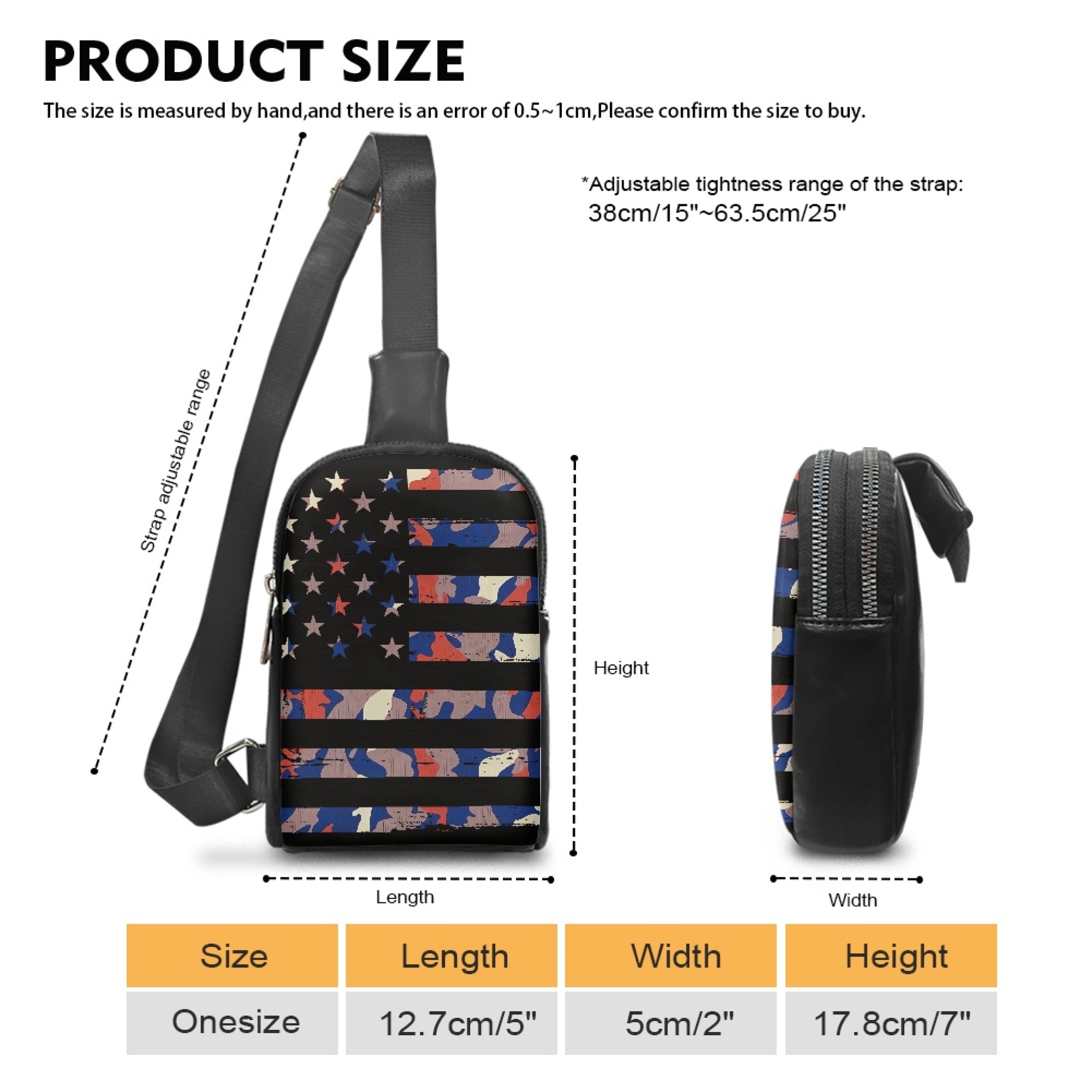 FOR U DESIGNS American Flag Crossbody Fanny Packs for Women Small Sling Bag Camo Shoulder Bag Travel Hiking Backpack Daypack PU Leather Chest Bag with Adjustable Strap