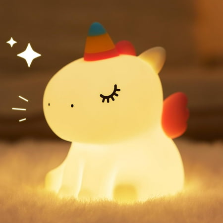 

Poaowsia LED Cute Night Light for Kids Silicone Rechargeable Night Light - 3 Level Dimmable Bedside Touch Lamp Bedside Lamp for Baby and Toddler for Gift Boys Girls and Children BE7