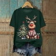 thumbnail image 2 of Kaprioy Christmas Shirts For Women 2025 Xmas Graphic Trees Shirt Winter T-Shirt Family Clothes Trendy Going Out Tops Dark Green, XL, 2 of 6