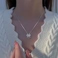 thumbnail image 3 of S925 sterling silver white chalcedony safety lock necklace for women, light luxury and versatile, Chinese style longevity lock clavicle chain live broadcast hot model-gold, 3 of 5