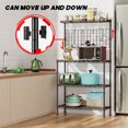 thumbnail image 5 of HOHYN 4 Tier Shelf Metal Storage Shelves Wire Rack Closet Organizers, 30"W x 14"D x 59"H, 800 lb Capacity Metal Wire Rack with Hooks & Adjustable Feet for Kitchen, Garage, Laundry, Black, 5 of 7