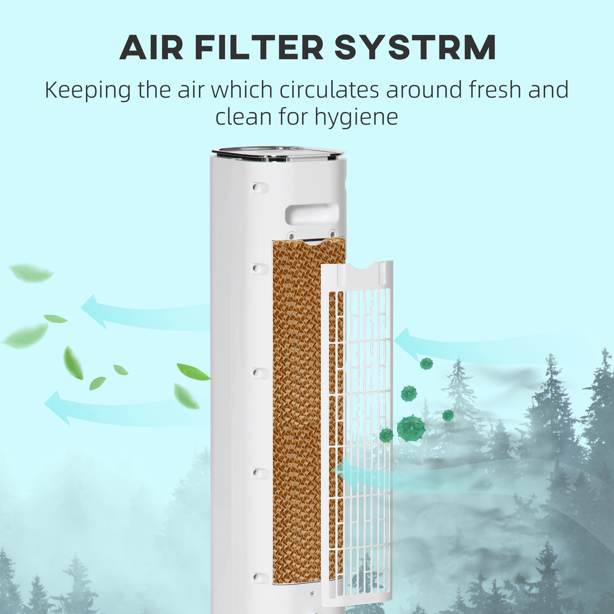 HomCom 42 in 3-Speed Remote Control Evaporative Air Cooler
