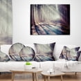 thumbnail image 4 of Designart Strong Sunbeams in Thick Forest - Landscape Photography Throw Pillow - 16x16, 4 of 5