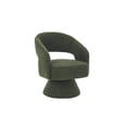 thumbnail image 6 of Swivel Accent Chair Armchair, Mid Century 360 Degree Swivel Barrel Accent Sofa Chairs, Upholstered Round Armchairs Fabric Chair for Living Room, Bedroom, Office, Waiting Rooms, Green 2, 6 of 9