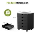 thumbnail image 2 of EDX 5 Drawer Storage Cabinet with Wheels for Bedroom, Home, Office Organization, Black, 2 of 7
