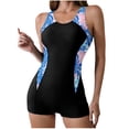 thumbnail image 2 of Lutiedan Womens One Piece Swimsuits Sports Printed Sleveless Low Back Bathing Suit Full Coverage Crewneck Rash Guard Surfing Swimwear, 2 of 8