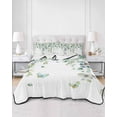 thumbnail image 2 of Quilts King Size Bedding Set, Sage Green Eucalyptus Lightweight Quilted Comforter, Weeping Botanical Farmhouse Leaves Soft Reversible Bedspread Coverlet with Pillow Covers for All Season, 96" x 106", 2 of 7