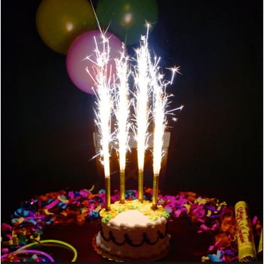 12pc Pack Big Birthday Cake Sparklers Burns Approx. 45 Seconds 3 Packs of 4 Sparklers Each