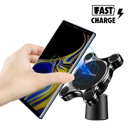 EEEKit Car Mount Charger, Magnetic Fast Qi Wireless Quick Charging Car Dash Board Holder for Samsung Galaxy S9/S9 Plus/S8/S8 Plus/S7/S7 Edge/Note 9/8/5 Other QI-enabled