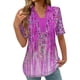 thumbnail image 1 of Tops Cortos para las Mujeres Blusas Impresas Manga Corta Turndown Collar Camiseta, Tops de Blusa para las Mujeres Casual, 1 of 5