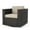 Dark Brown/Beige, variant on GDF Studio Venice Outdoor Wicker Swivel Club Chair with Cushions, Mixed Black and Dark Gray