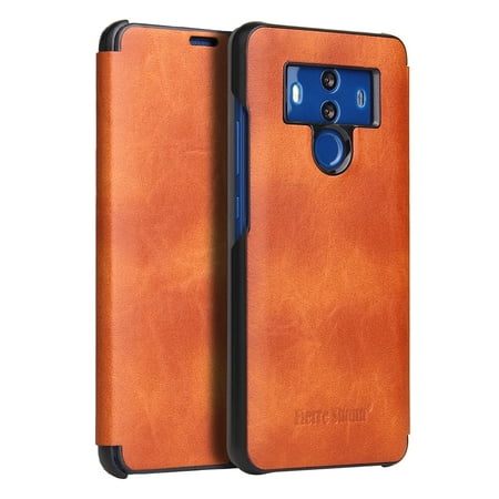 Fierre Shann Crazy Horse Texture Horizontal Flip PU Leather Case for Huawei Mate 10 Pro, with View