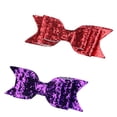 thumbnail image 2 of maskred Enfants Filles Coiffe Bandeau Nœud Épingle à Cheveux Pailletée Pince à Cheveux pour Fête Boîte de Nuit Rouge 1ensemble, 2 of 6