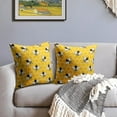thumbnail image 3 of Bee Pillow Covers 16x16 Set of 2 Bright Yellow Honey Bee Kind Honeycomb Summer Outdoor Decorative Throw Pillows Farmhouse Pillowcases Linen Cushion Case Decor for Home Sofa Couch Bed, 3 of 6