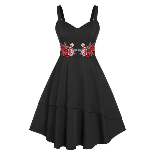 Vestido Talla Extra Bordado Volantes Rosegal Vestidos casuales de talla grande