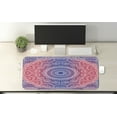 thumbnail image 2 of Mandala Computer Mouse Pad, Hippie Ombre Style Print Infinity and Harmony Culture Inspired Pattern, Rectangle Non-Slip Rubber Mousepad X-Large, 35" x 15" Gaming Size, Ruby Royal Blue, by Ambesonne, 2 of 2