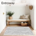 thumbnail image 3 of ODIKA 4'x6' Machine Washable Non-Slip Area Rug, Nordic Inspired Art with Minimalist Interlocking Arrows Motif High Traffic Rug, Black, 597359, 3 of 7