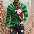 thumbnail image 1 of Blusas y camisas de manga larga con cuello redondo para hombre, estilo casual, cuello redondo, manga larga, camiseta estampada de Halloween, blusa de poliéster para hombre., 1 of 5