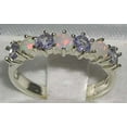 thumbnail image 2 of LBG British Made 10k White Gold Natural Opal & Tanzanite Womens Eternity Ring - Size 7.5 - 33 size options, 2 of 5