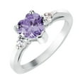 thumbnail image 4 of Lavender Cubic Zirconia Heart Promise Ring 925 Sterling Silver Size 9, 4 of 6