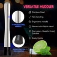 thumbnail image 2 of 8 Inch Stainless Steel Cocktail Muddler and Mixing Spoon Home Bar Tool Set, 2 of 5
