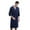 Navy, variant on Men's Bathrobe with Pocket Waist Tie Cardigan Long Sleeve Hoodless Sleep Pant Set