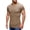 Khaki, variant on Men's Muscle Fit V Neck Tee - Stretch Short Sleeve Bodybuilding Shirt - 95% Polyester 5% Spandex, Ribbed Knit for Gym and Workout