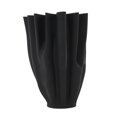 thumbnail image 6 of DecMode 15" Abstract Dimensional Ribbed Tulip Black Ceramic Vase with Angular Rim, 6 of 9