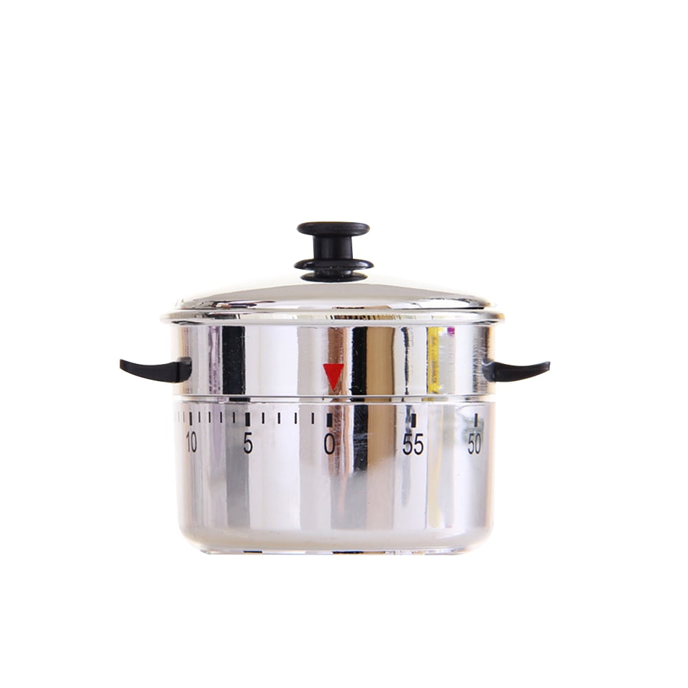 Stainless Steel Kitchen 60 Minutes Timer Clock Teapot Shaped Manual