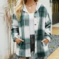 thumbnail image 5 of Munlar Womens Plus Size Winter Coats Womens Rain Jackets Waterproof With Hood Plaid Cardigan Long Sleeve Hooded Christmas Winter Coat for Women, 5 of 8