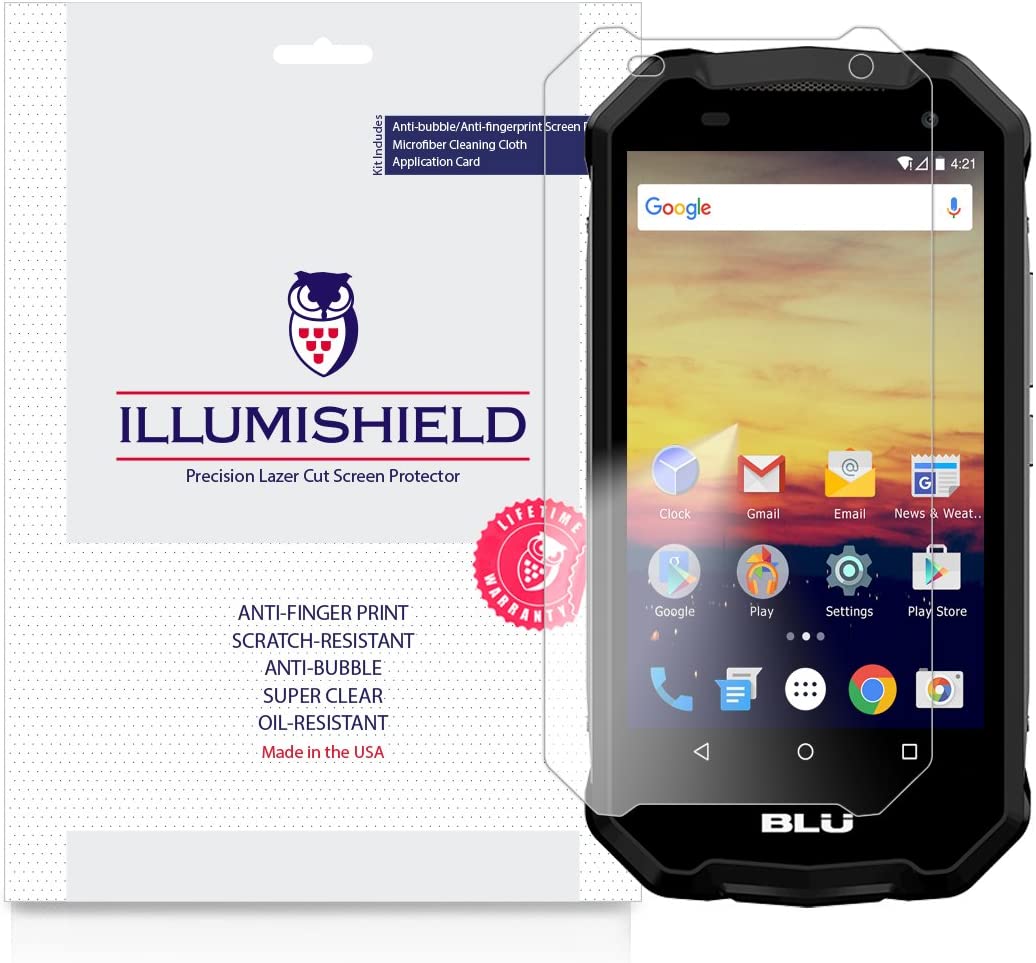 3x iLLumiShield Screen Protector AntiBubble for BLU Tank Xtreme 5.0